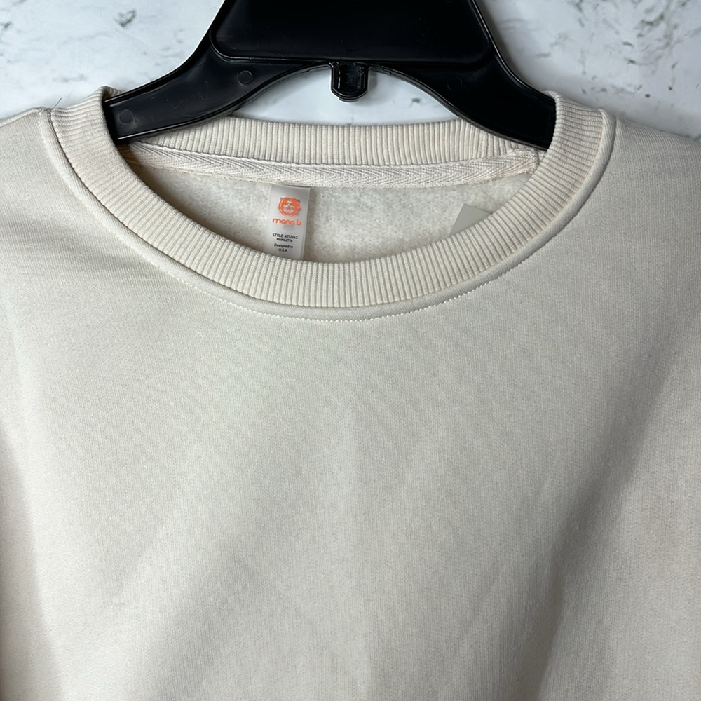 Mono B Cream Crewneck Sweatshirt. Size L NWT - Picture 2 of 3